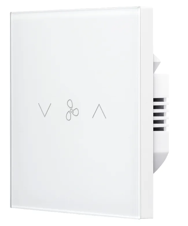 Image 1 of Tuya ZigBee 1 Gang Touch Glass Panel Fan Switch (L+N)