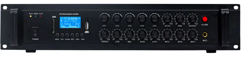 Image 1 of 2U 5-channel paging amplifier 500w