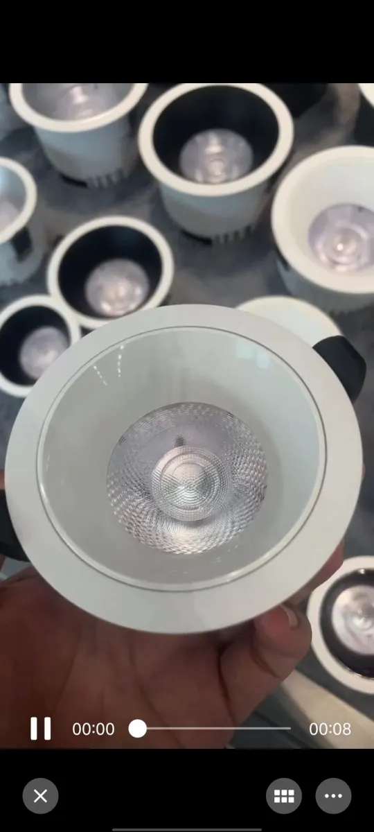 Image 1 of light with drive and power, all white power: 10-12W hole cut: 75mm 3000-6000k