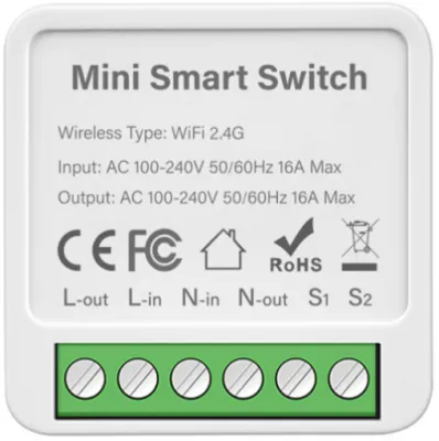 Tuya Wifi smart mini switch 16A 1gang 2 way