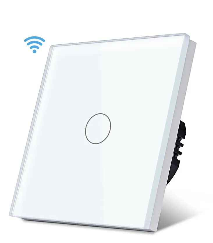 Image 1 of Wi-Fi 1 Gang 1 way switch Universal model , L+N, 1000W/gang Tuya/Smart Life App,Easy Remote Control with Amazon Alexa,Google Assistant,Yandex Alice Size:86*86mm Glass Panel